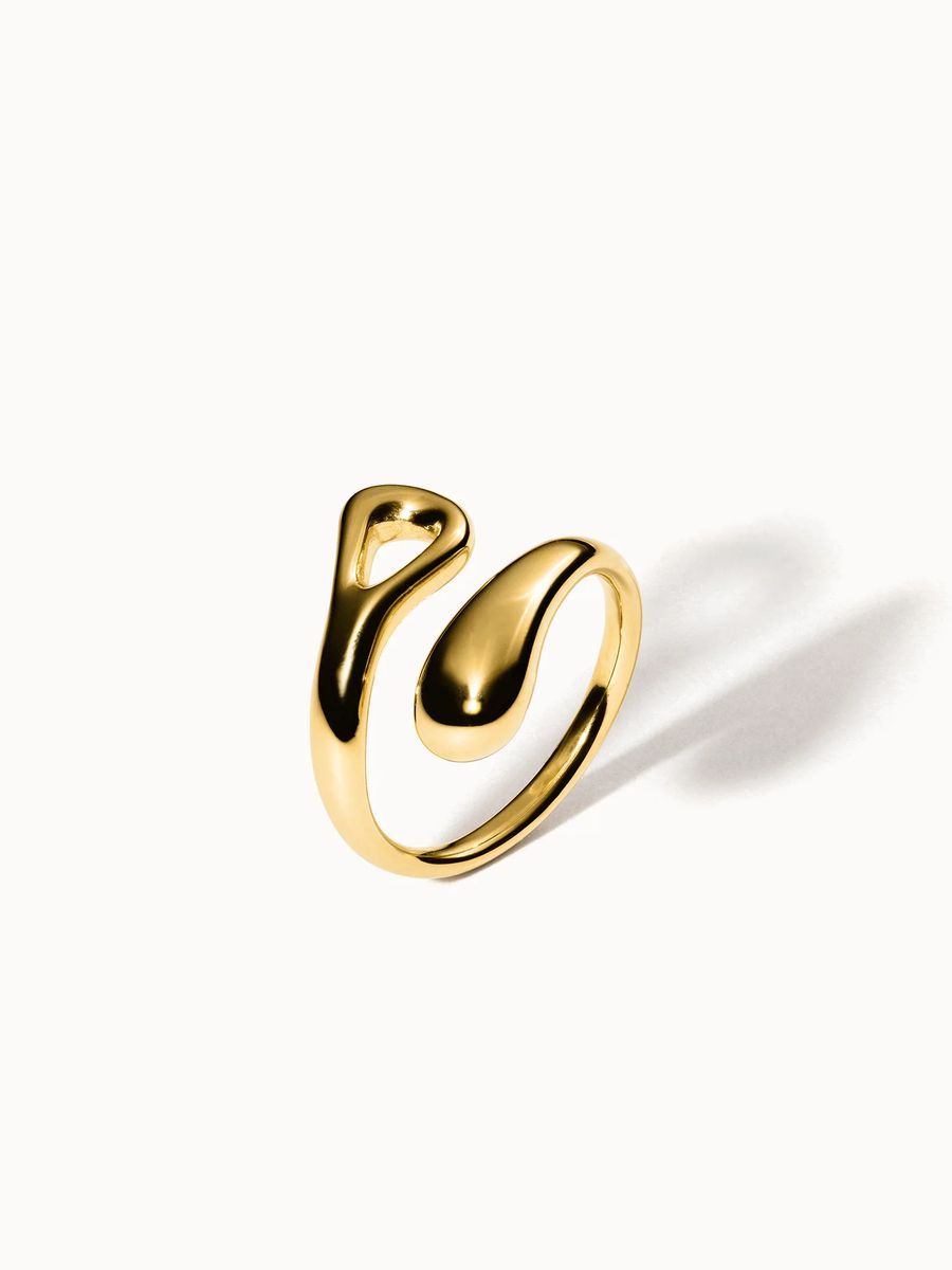 Abstrakter goldfarbener verstellbarer Ring