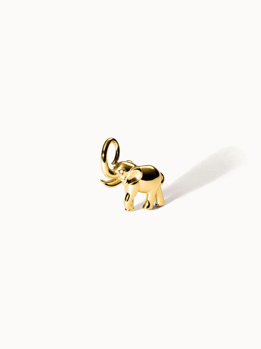 Elegantes goldener Elefanten Charm Anhänger
