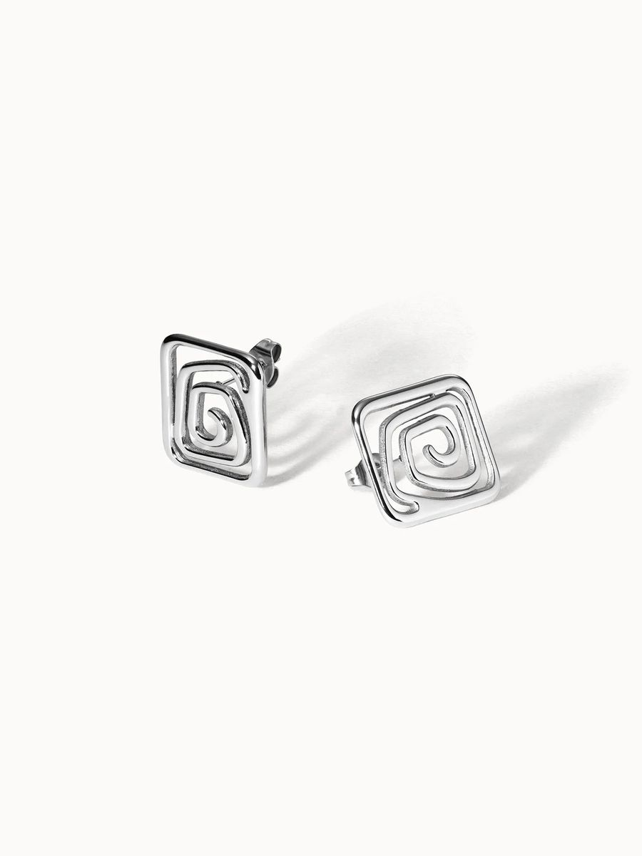 Geometrische Spiral Ohrstecker