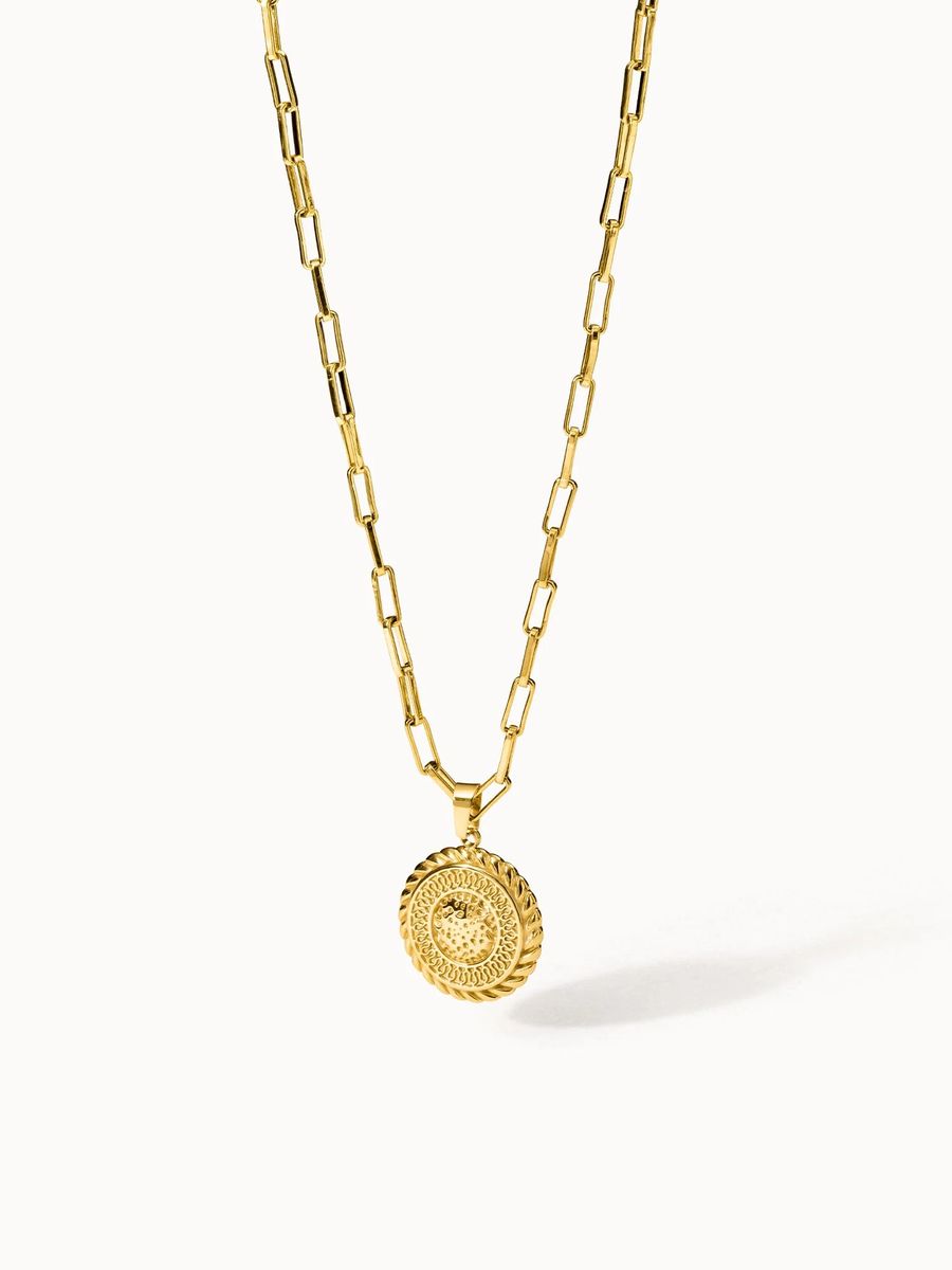 Silbernes Medaillon Anhänger Gliederkette