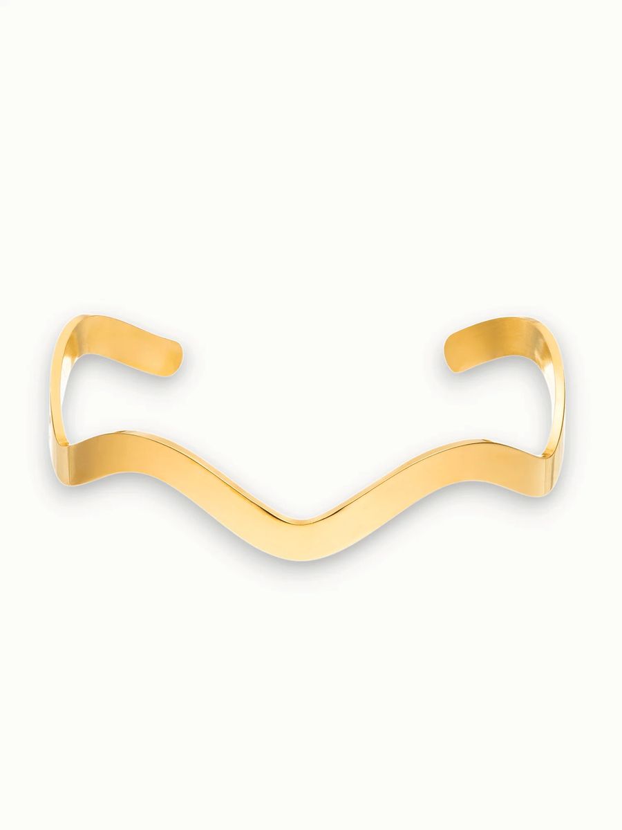 Offener Armreif im Wellendesign