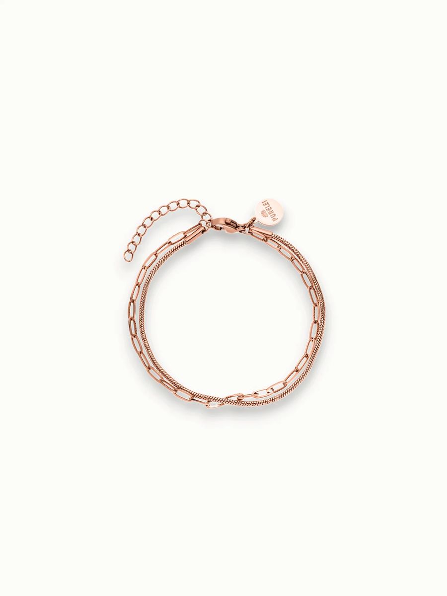 Doppelkettenarmband Gold-Finish