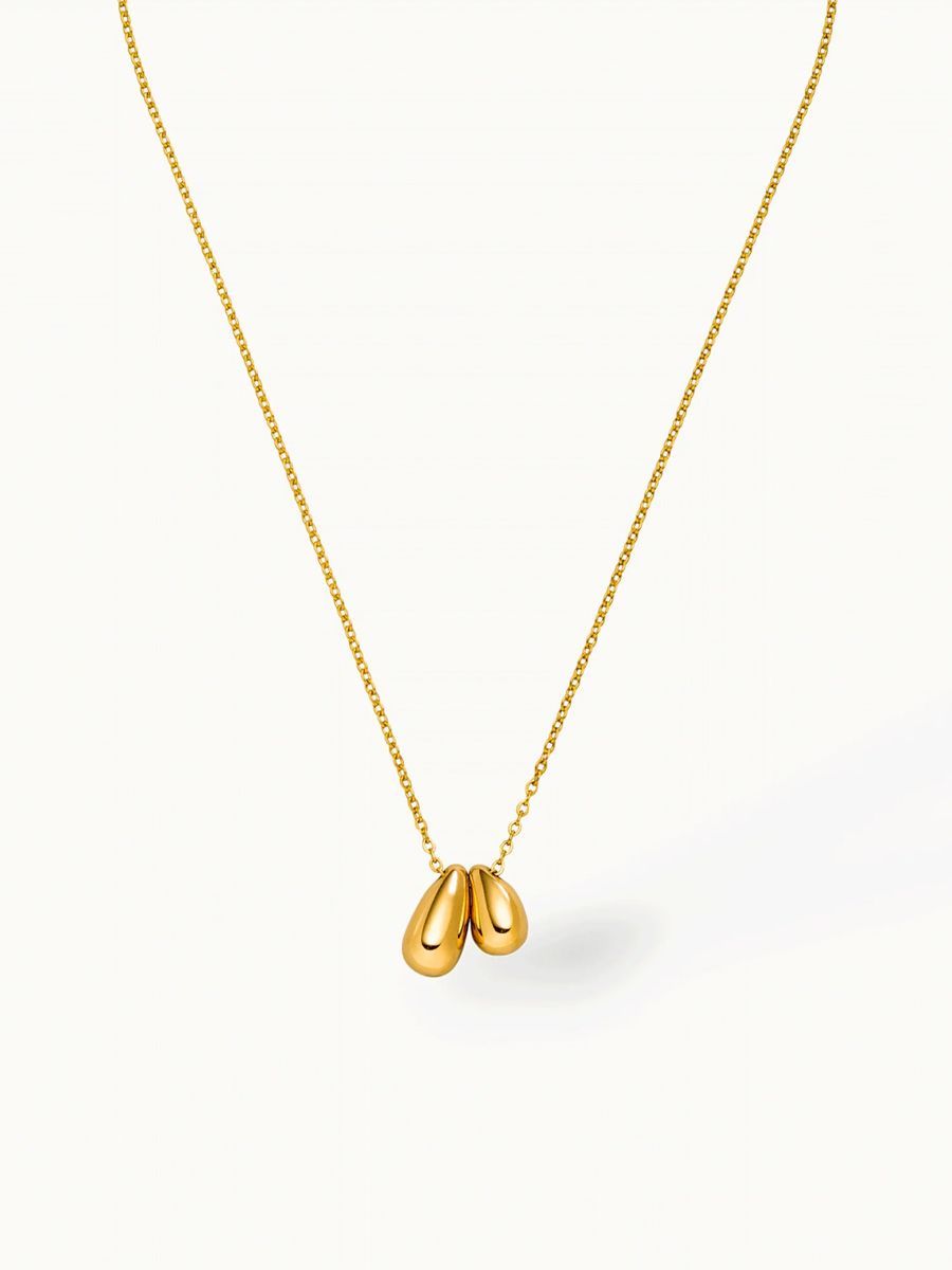 Elegante Goldene Tropfen Anhänger Halskette