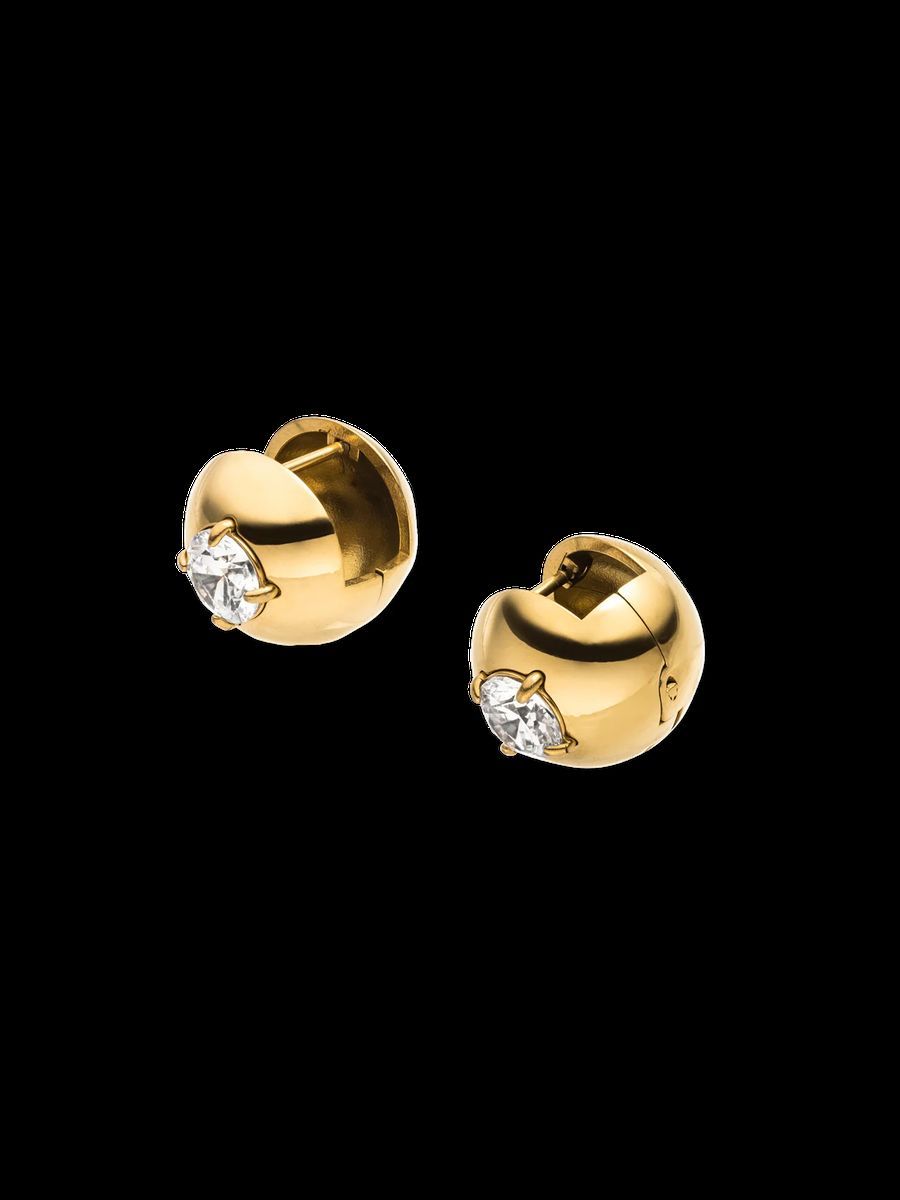 Goldene Creolen Ohrringe mit Zirkonia