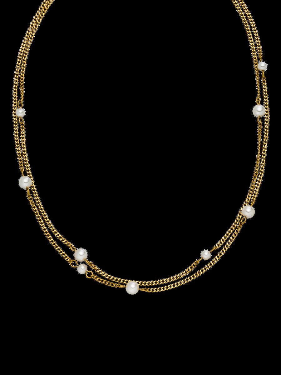 Elegante Goldketten-Perlenkette