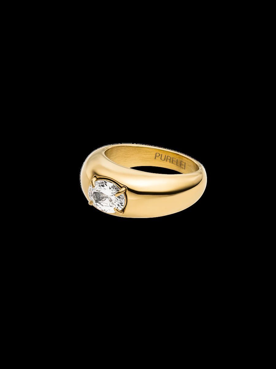 Glamouröser goldener Statement Ring mit Zirkonia