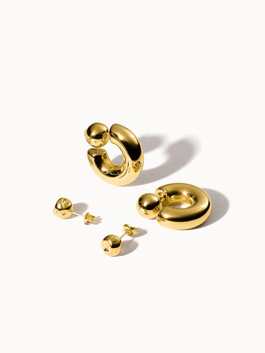 Goldfarbenes Multiway Ohrring-Set