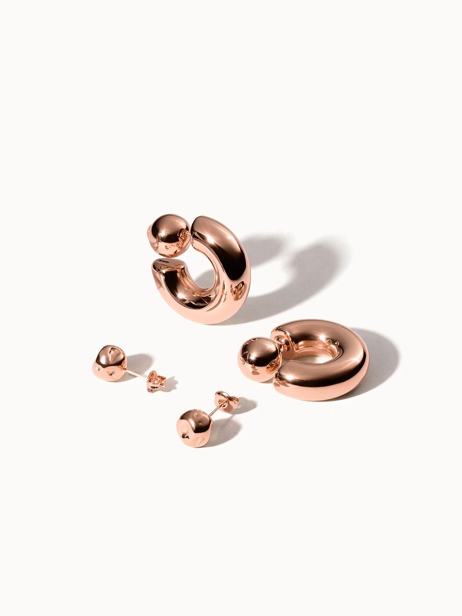 Goldfarbenes Multiway Ohrring-Set