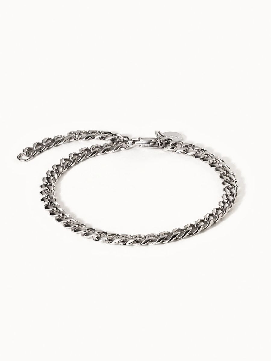Silbernes Edelstahl Panzerketten Armband