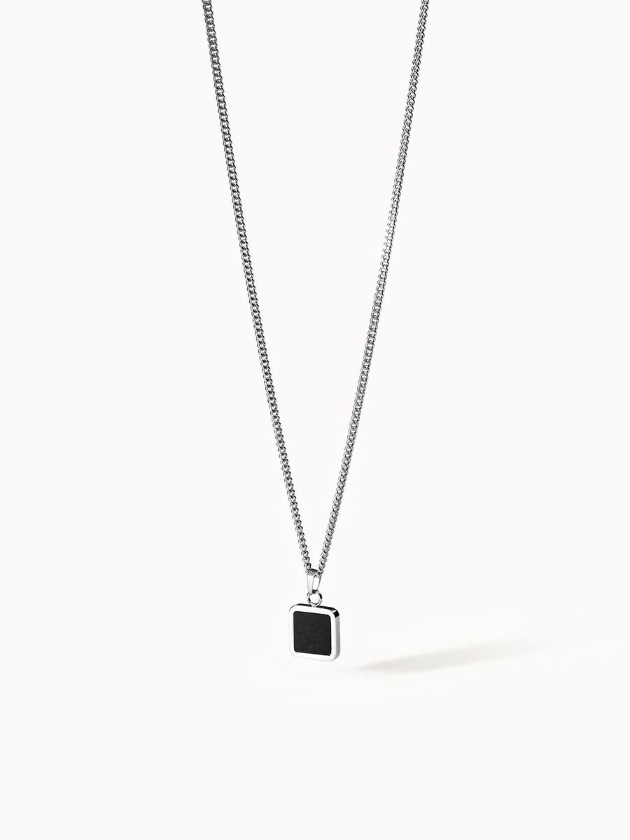 Herren Silberketten Halskette mit Onyx