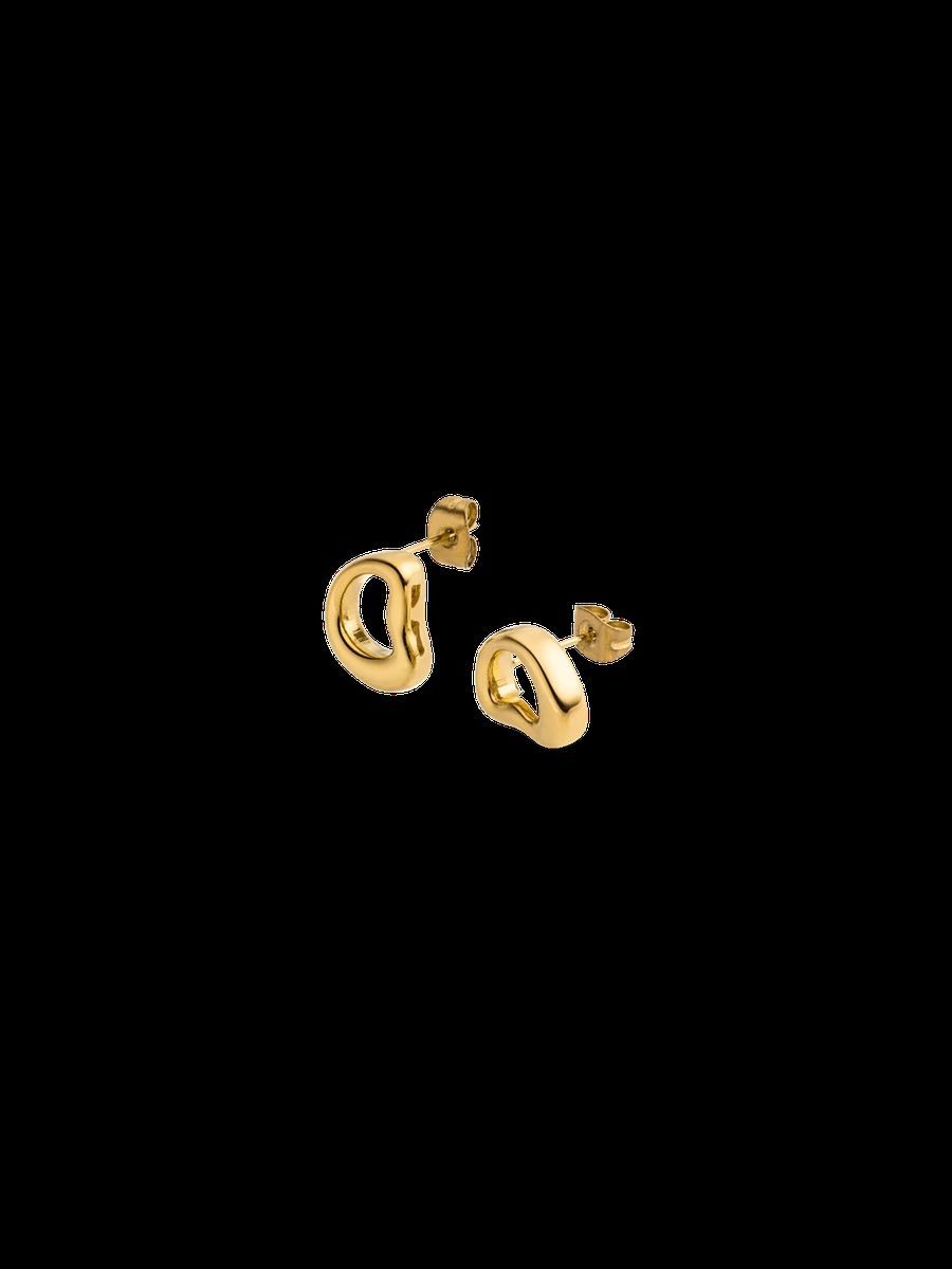 Goldene Ohrstecker mit organischer Form