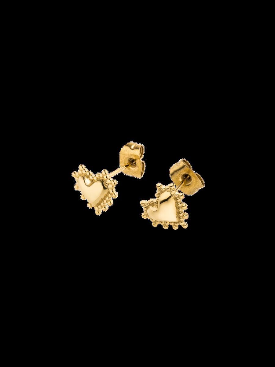 Herzohrstecker mit Perlenrand