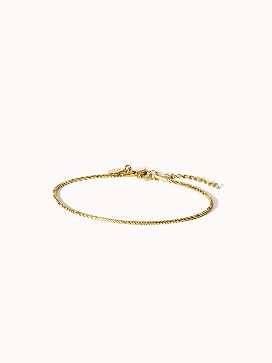 Elegante, vergoldete Schlangenkette Fußkettchen