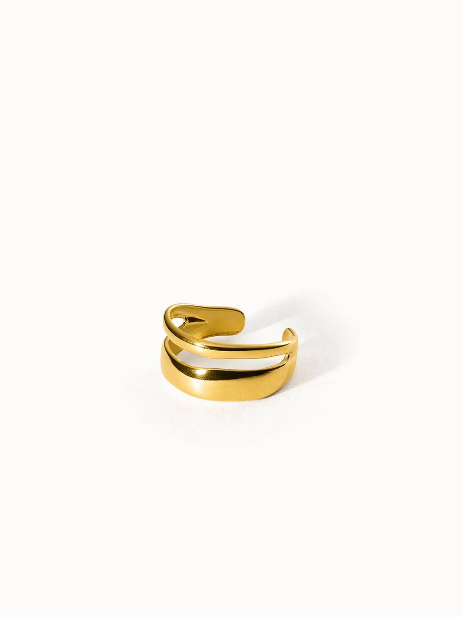 Moderner Doppelband-Statement-Ring