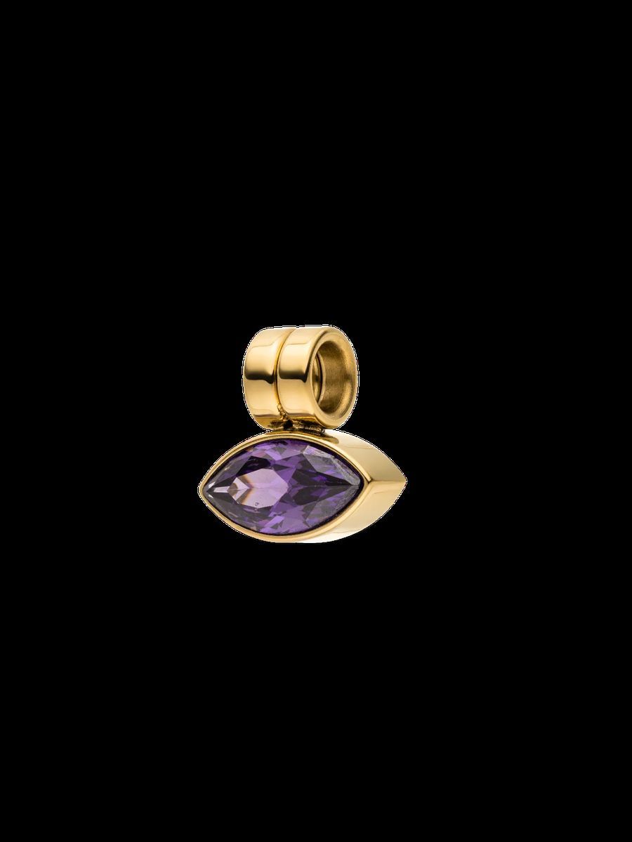 Lila facettierter Kristallgold-Charm