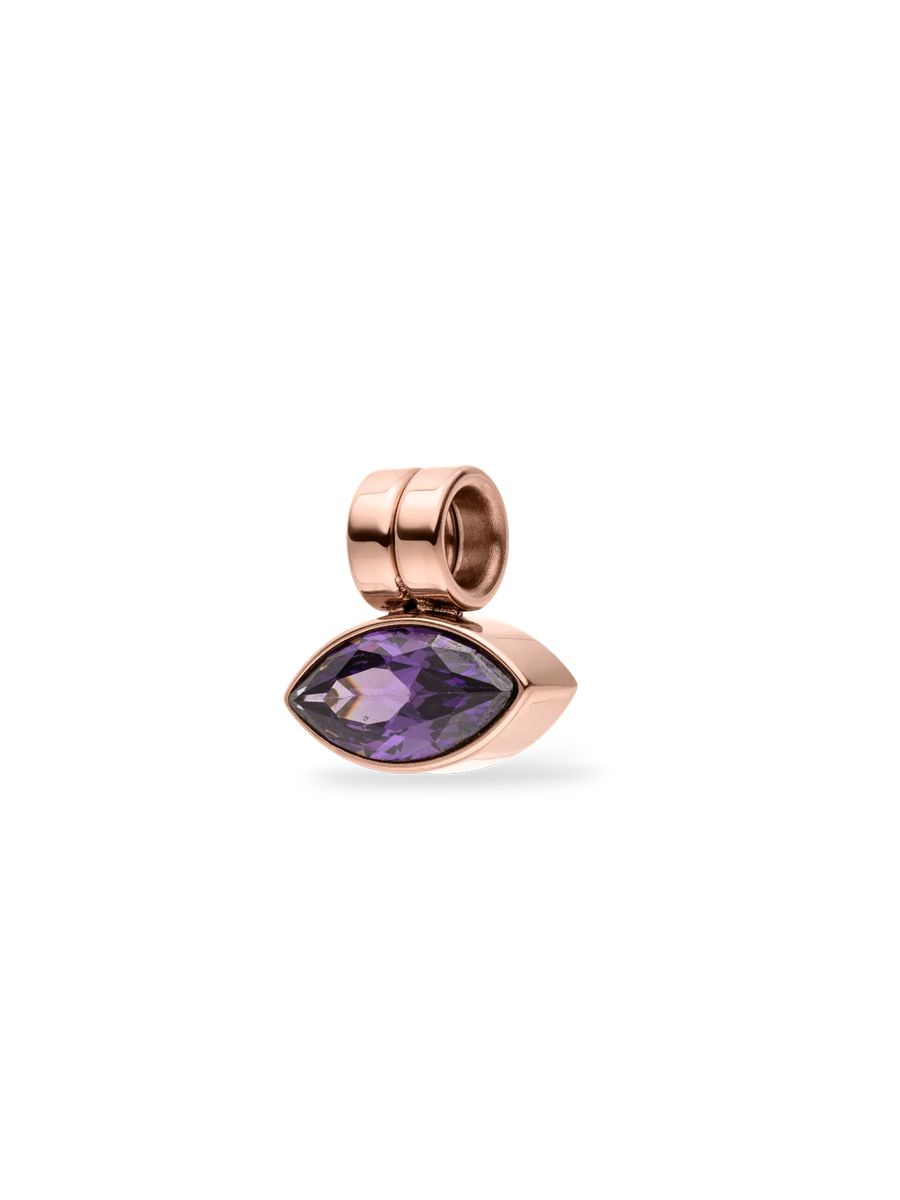 Lila facettierter Kristallgold-Charm