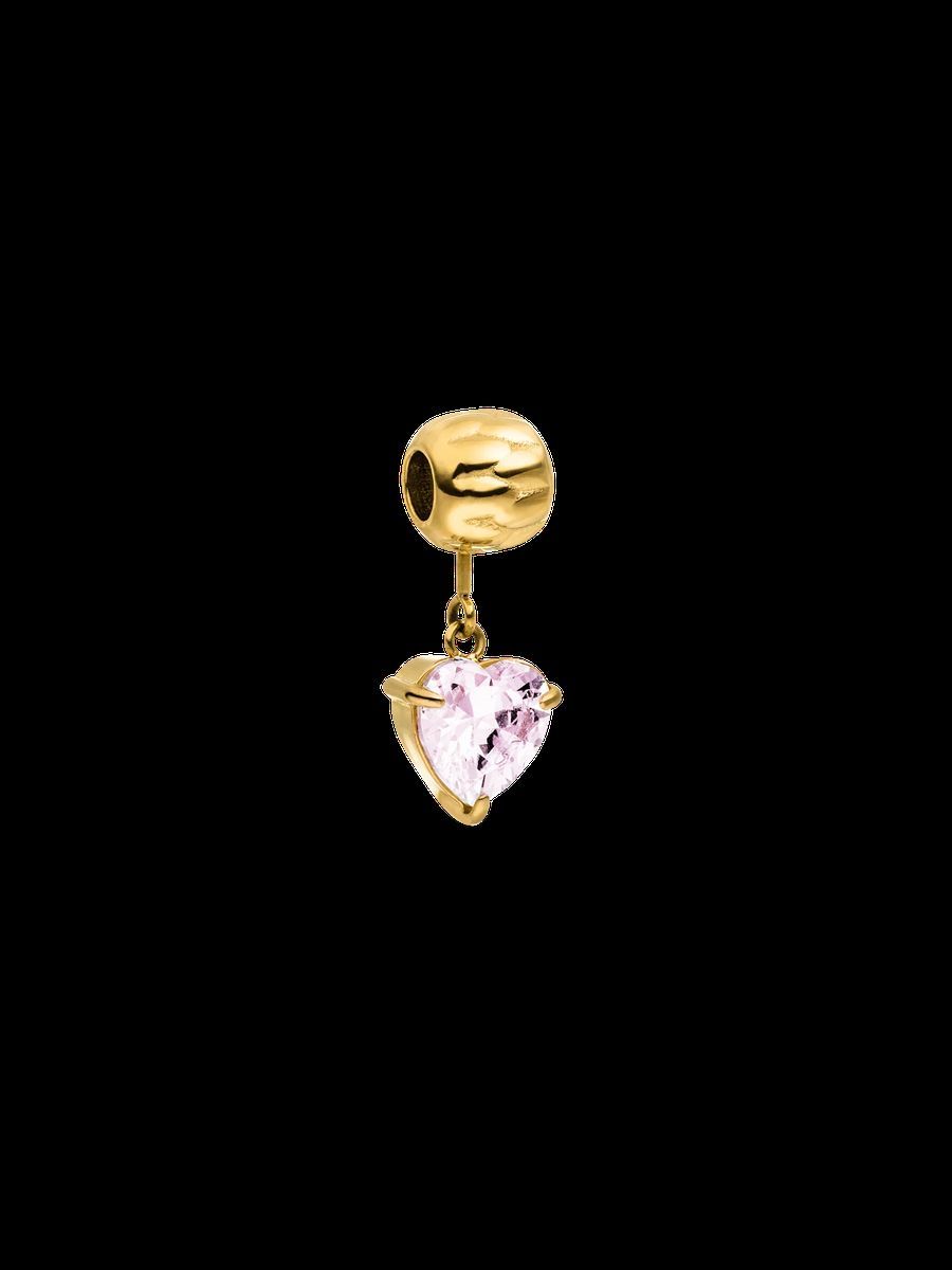 Rosa Herz Charm Vergoldet
