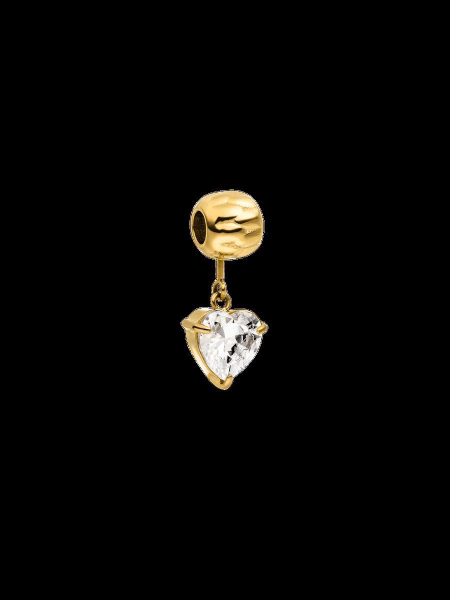 Goldener Herz-Charm mit Zirkonia