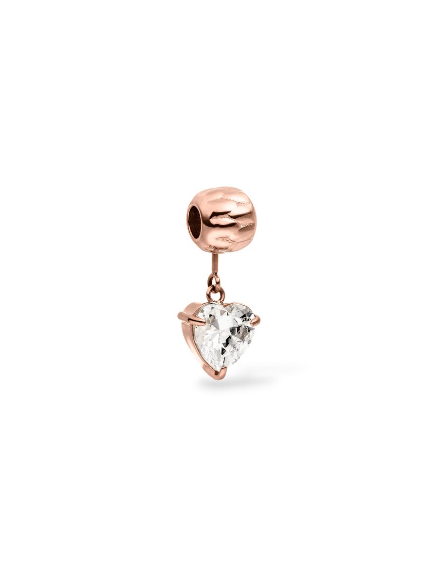 Goldener Herz-Charm mit Zirkonia