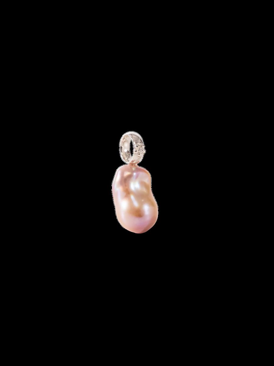 Pfirsich Barockperle Sterlingsilber Anhänger
