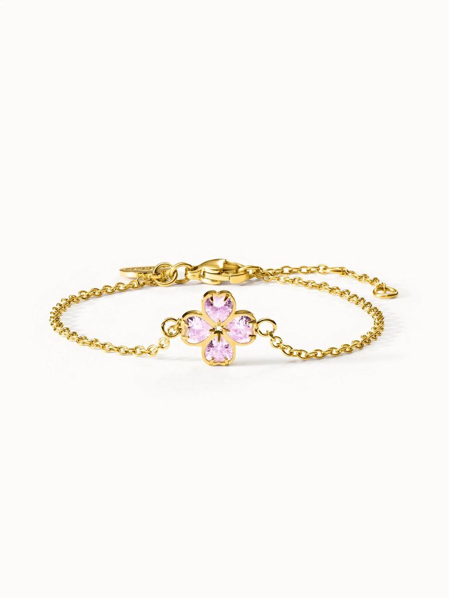 Rosa Klee Kette Armband