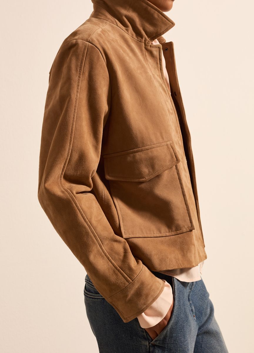 Wildleder-Kurzjacke mit Taschen