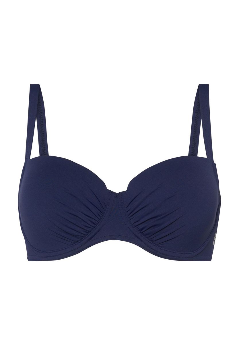 Marineblaues Balconette Bikini-Oberteil