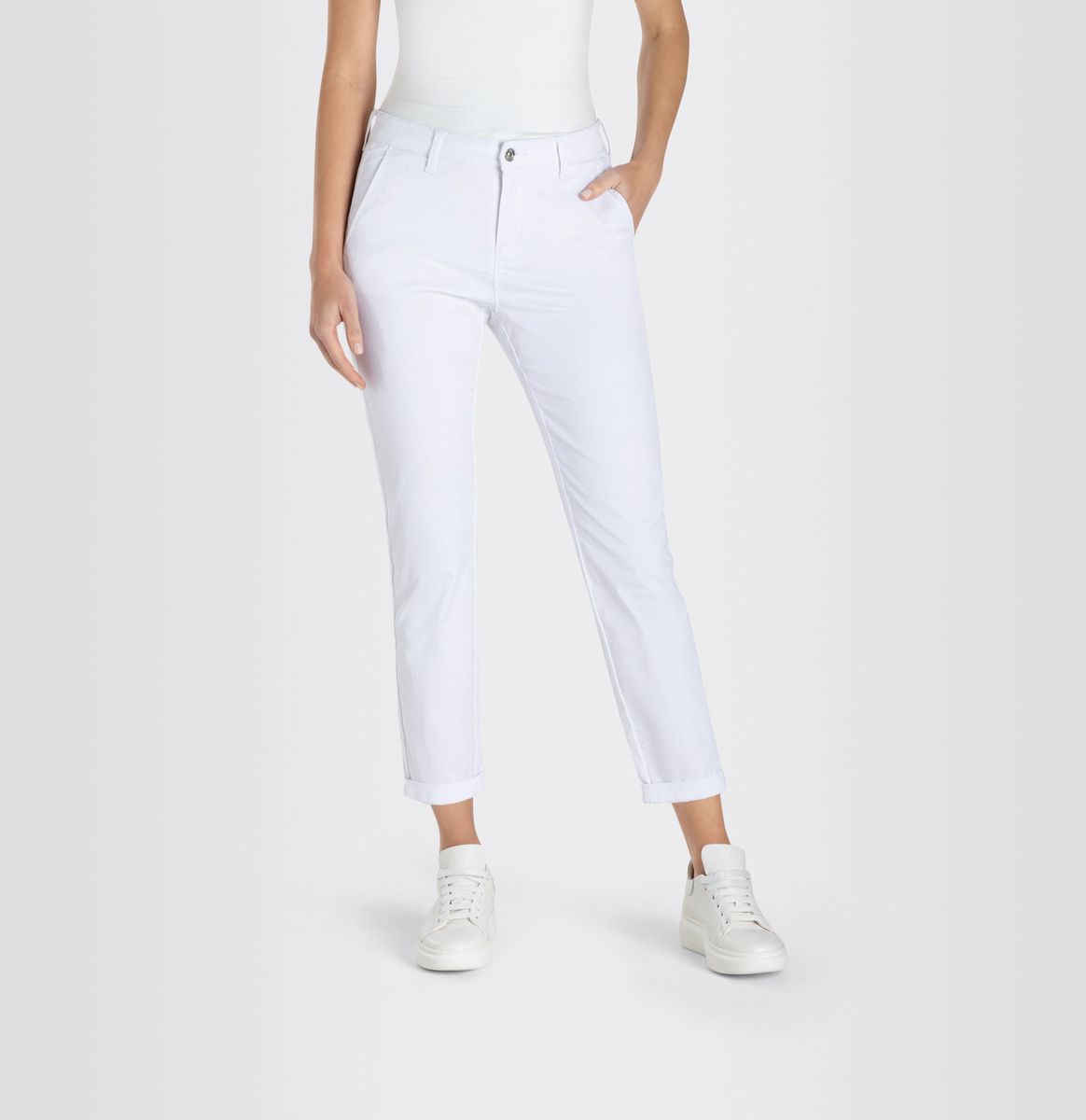 Schmal geschnittene Cropped-Chino-Hose