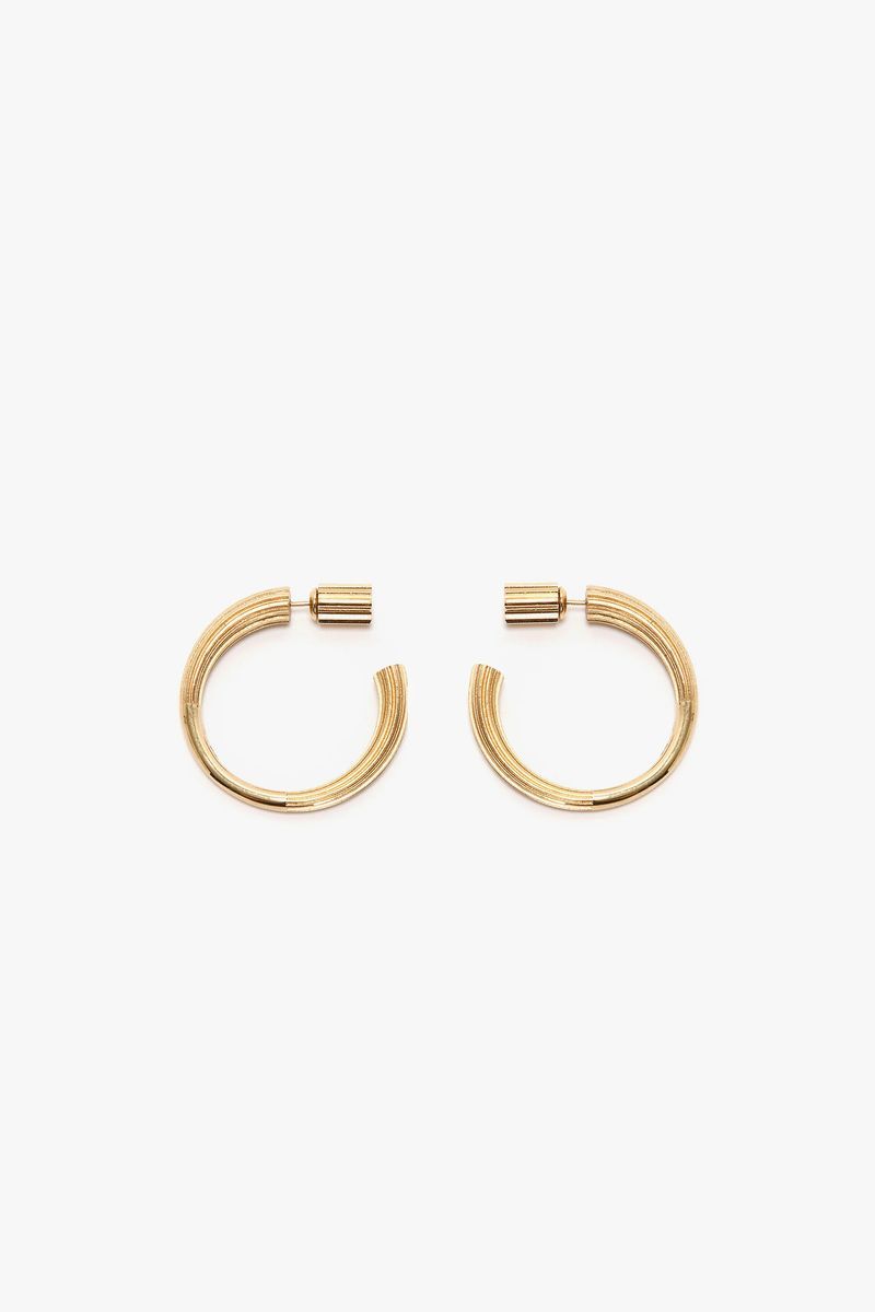 Manschettenknopf-Creolen in Gold