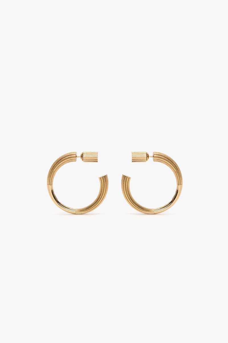 Manschettenknopf-Creolen in Gold
