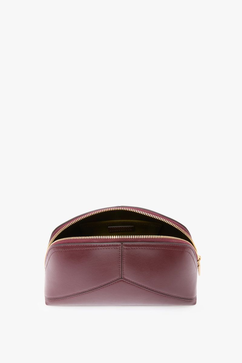 Leder-Reise-Kosmetiktasche mit Reißverschluss