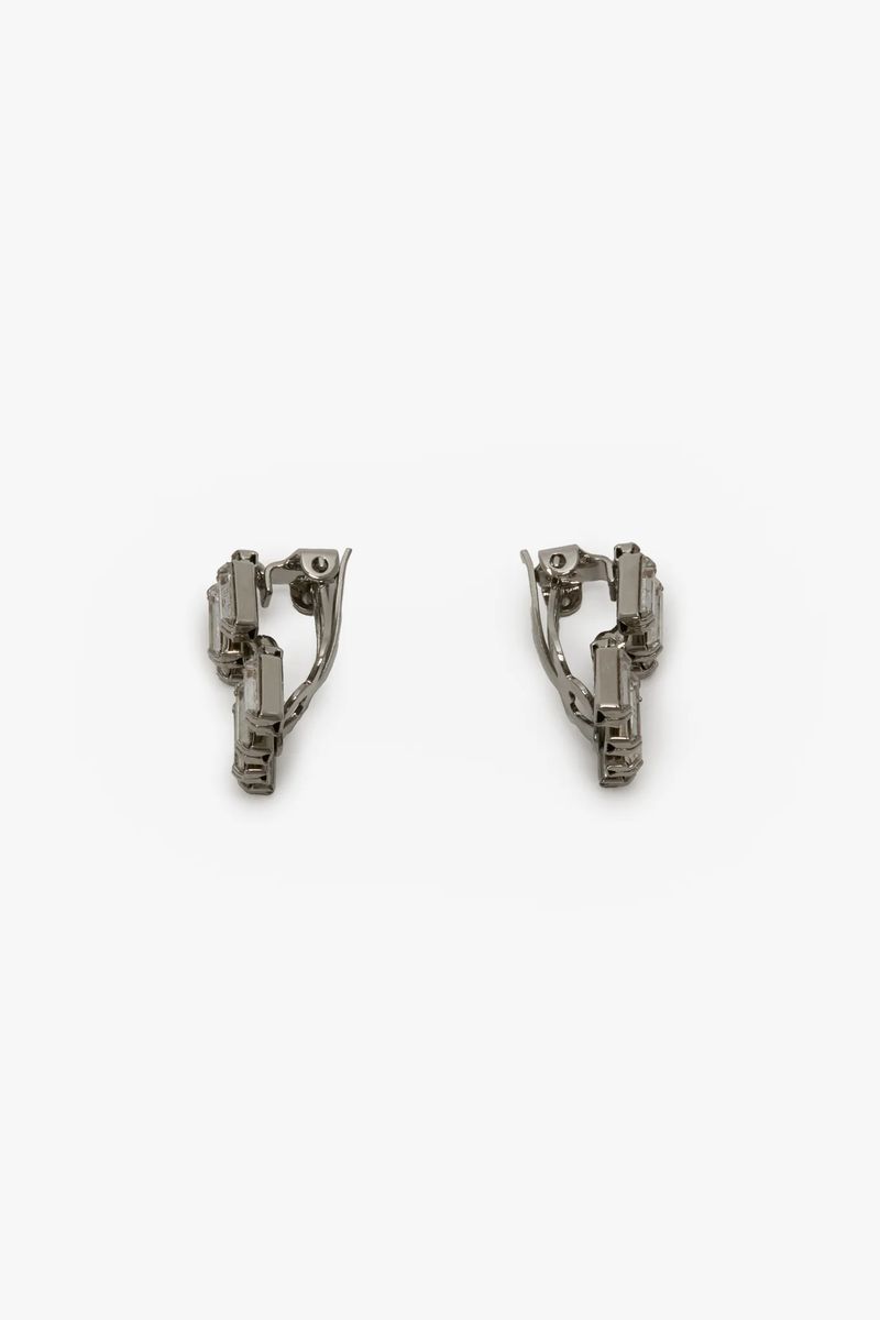 Kristall Baguette Clip Ohrringe