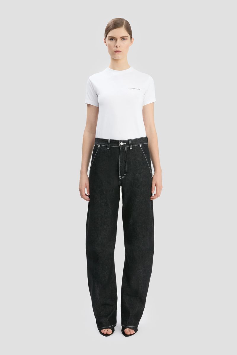 Schwarze Twisted Slouch Jeans