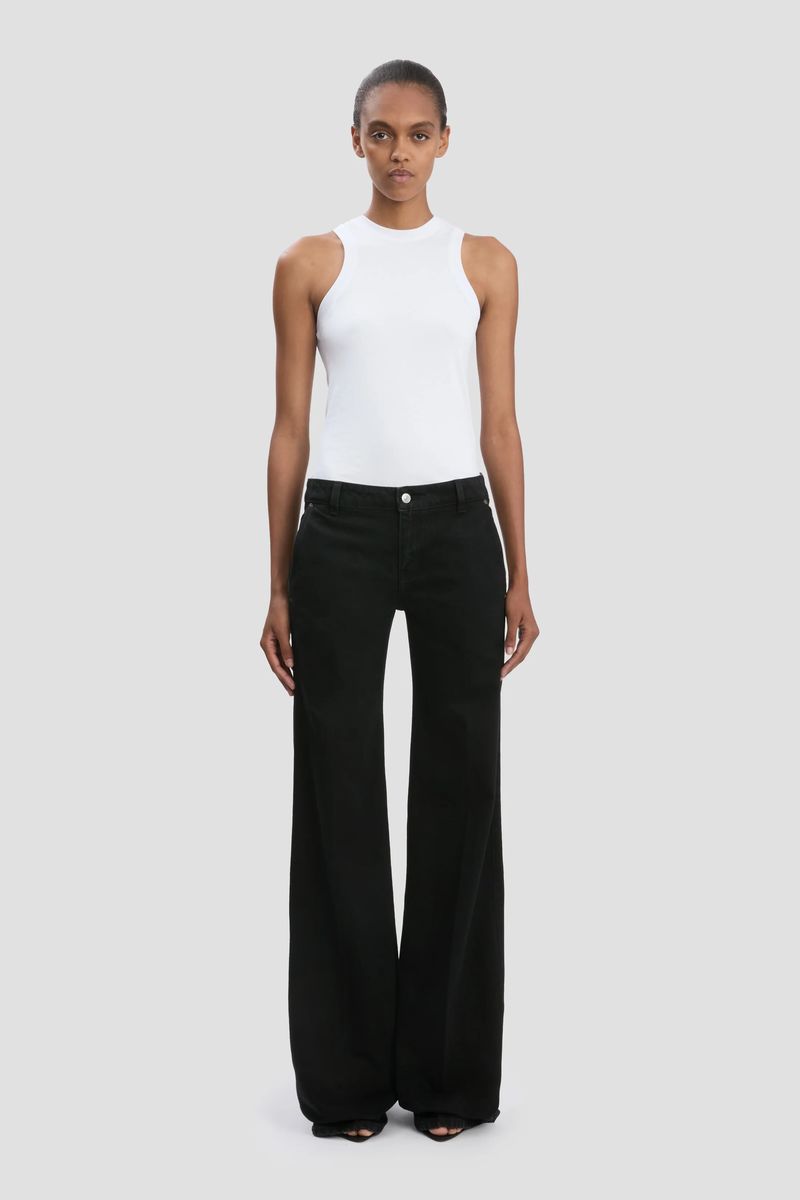 Weite Denim Jeans in Schwarz