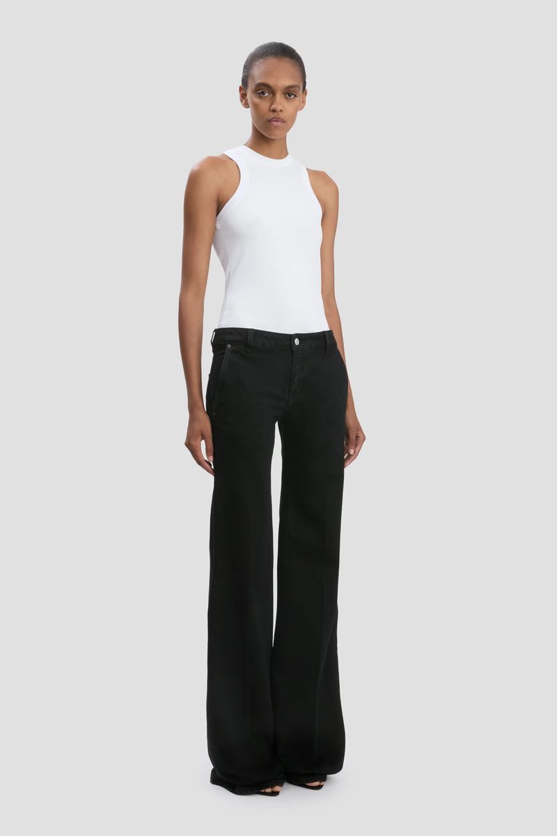 Weite Denim Jeans in Schwarz