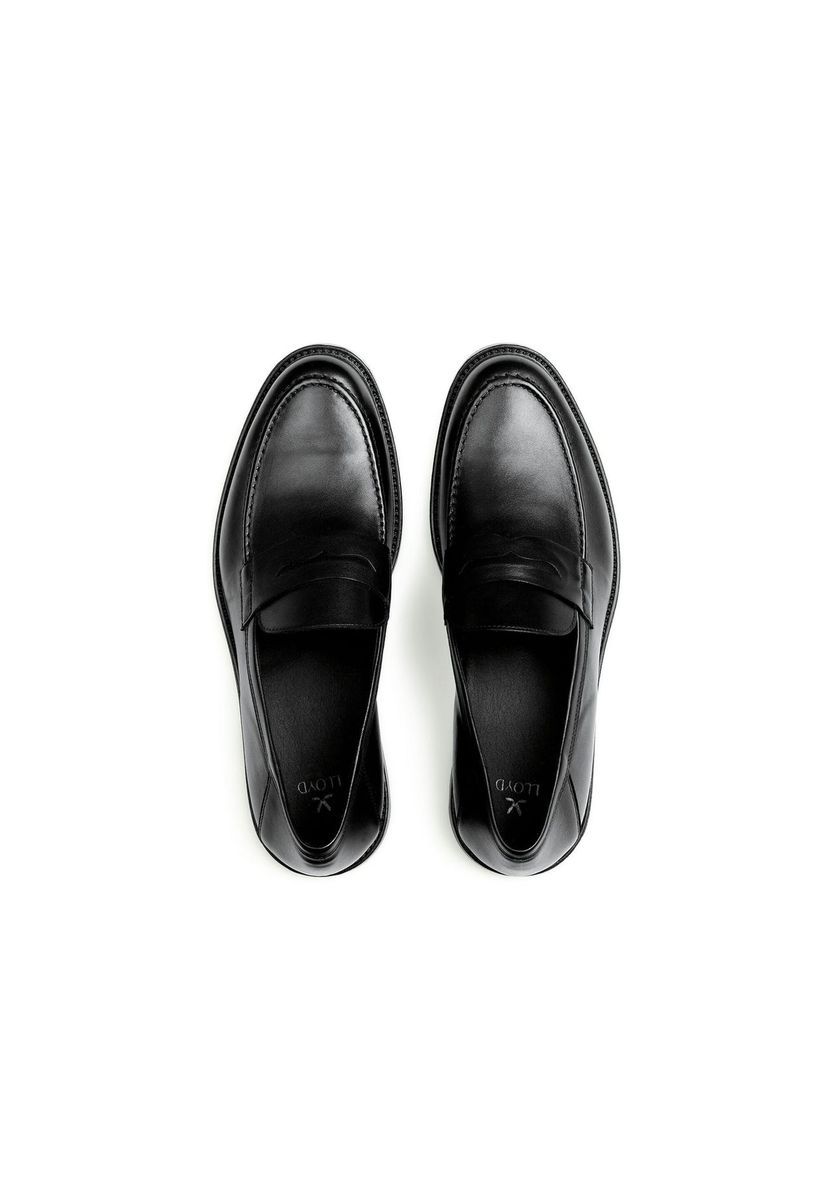Schwarze Herren Penny Loafer aus Leder