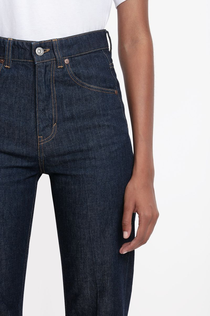 Hochtaillierte Jeans mit geradem Bein