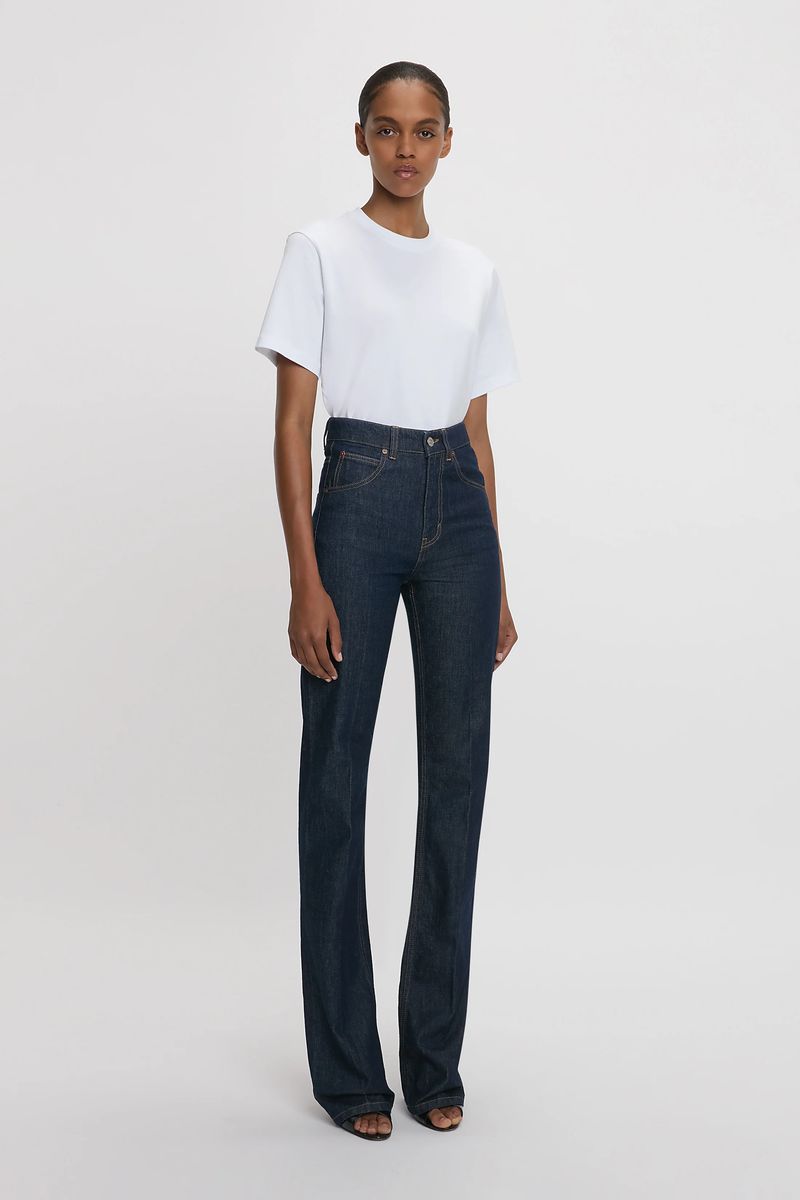 Hochtaillierte Jeans mit geradem Bein