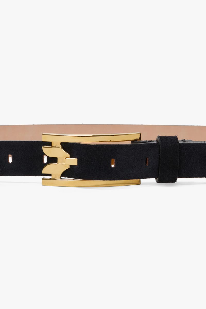 Eleganter Ledergürtel mit Wildleder-Schnalle