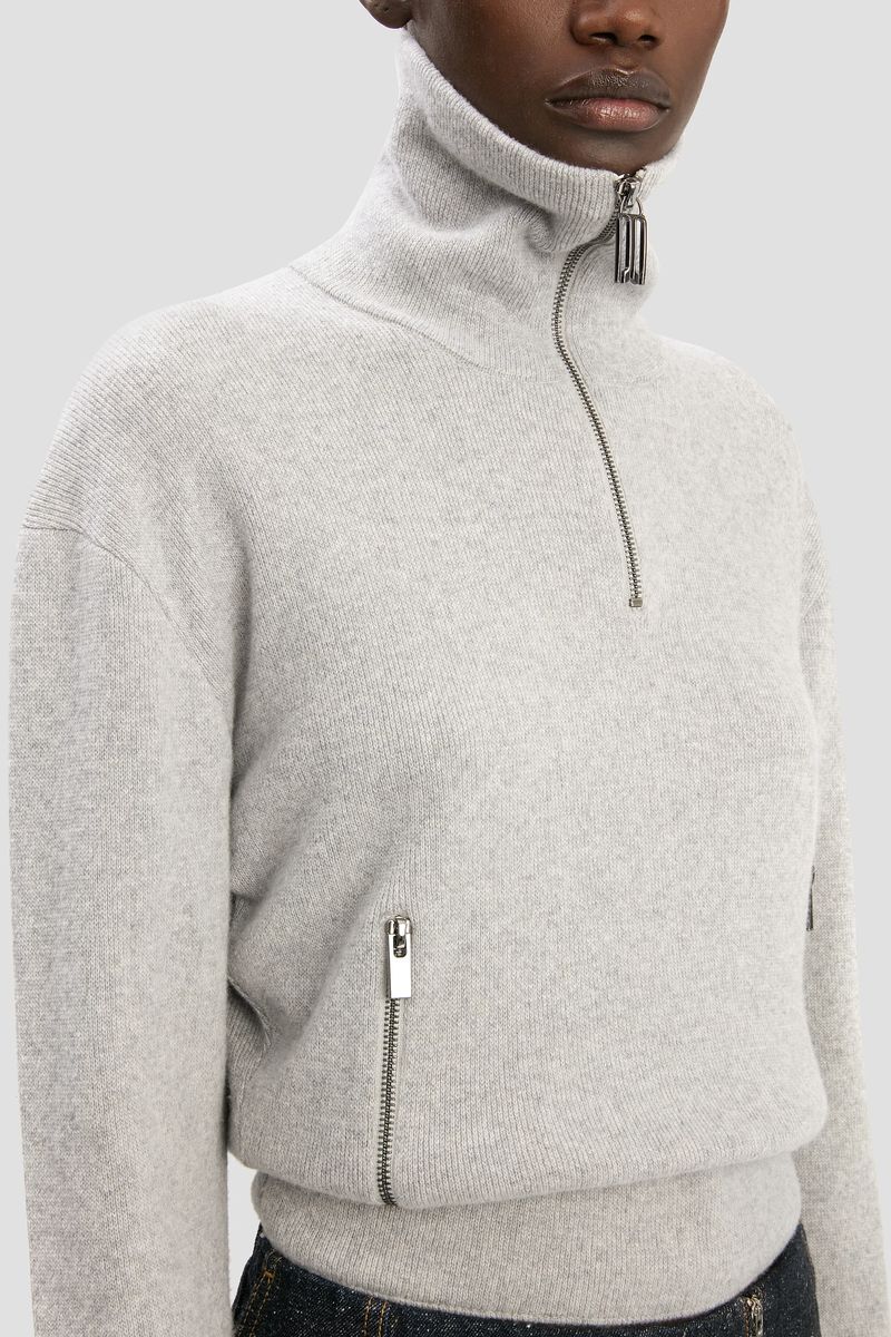 Entspannter Milano Strickpullover mit halbem Reißverschluss