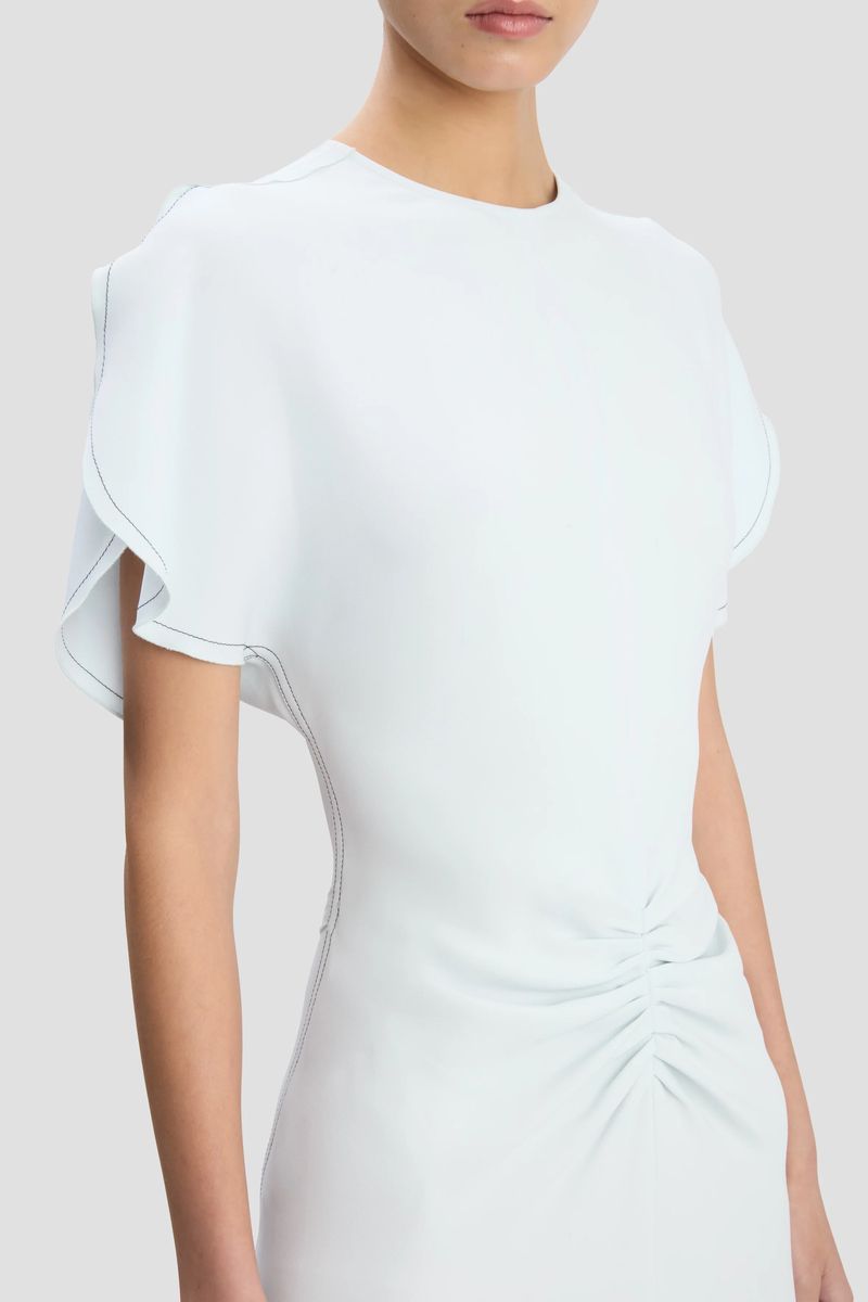 Elegantes Gletscherblaues Midikleid