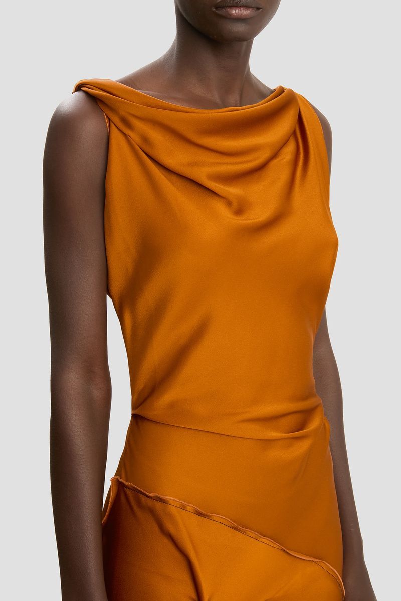 Elegantes drapiertes Midikleid