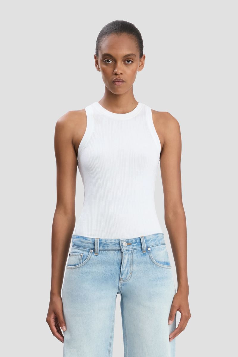Slim Fit Racerback Rippen-Tanktop