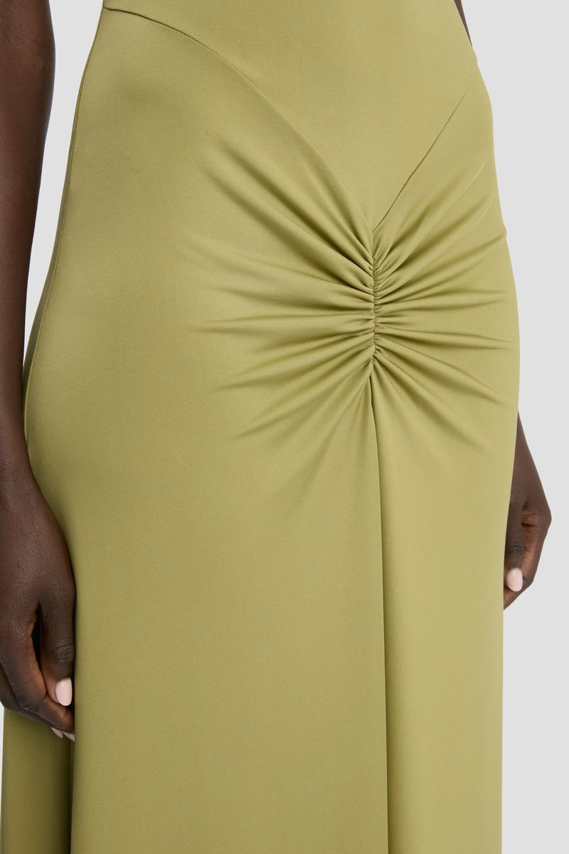 Elegantes grünes Midikleid mit Falten