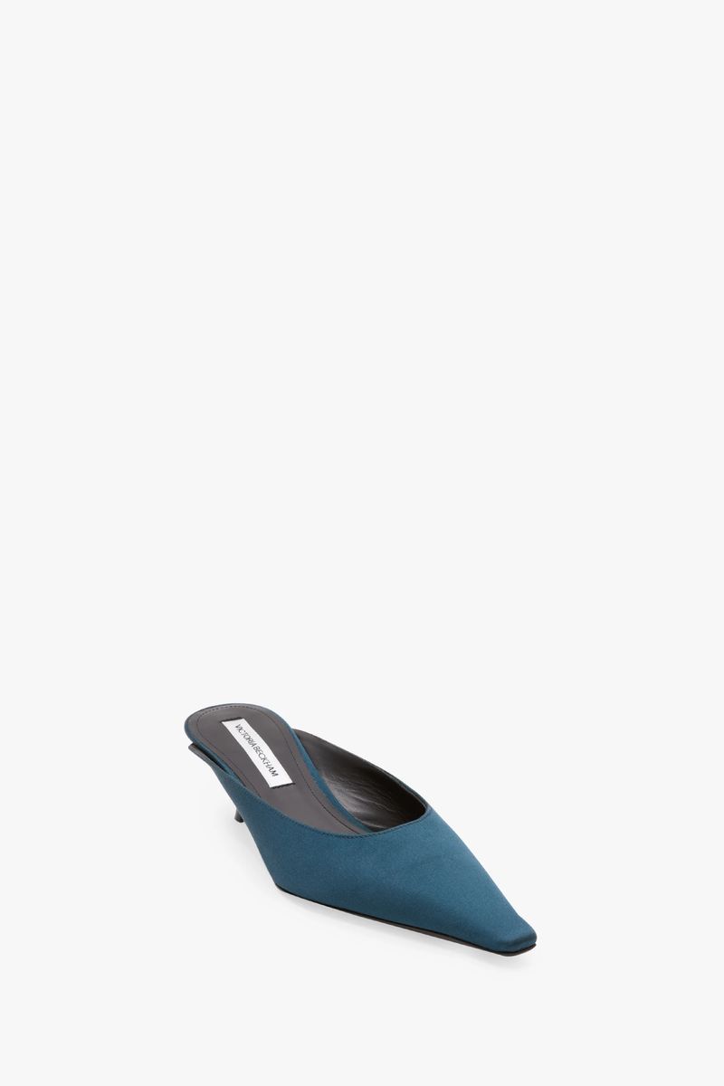 Türkis spitze Kitten Heel Mules