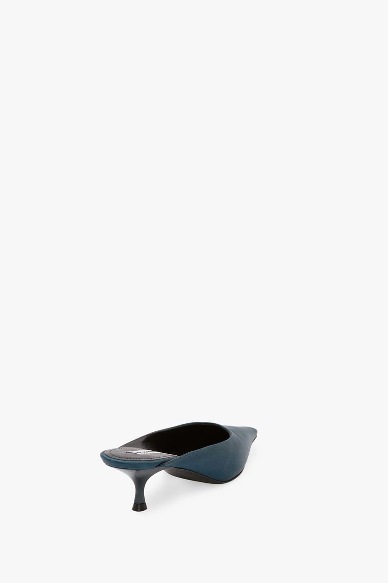 Türkis spitze Kitten Heel Mules