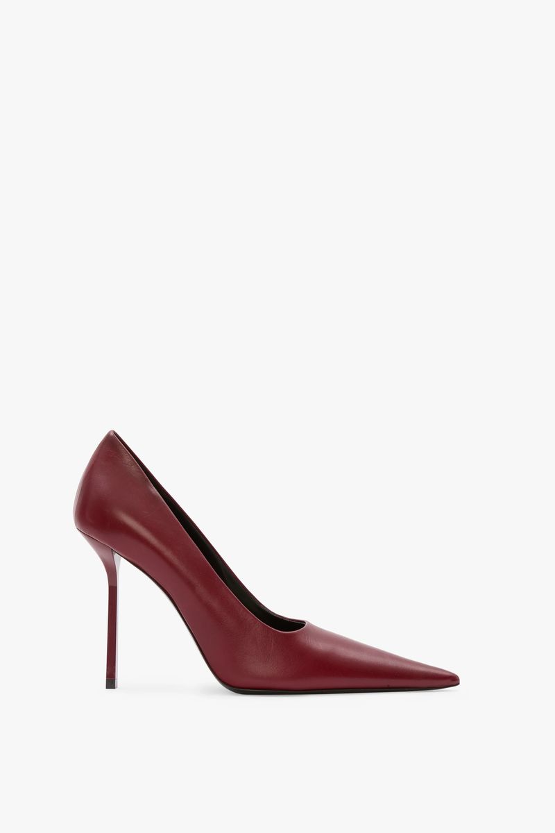 Eleganter Burgunderfarbener Stiletto-Pumps mit Spitze