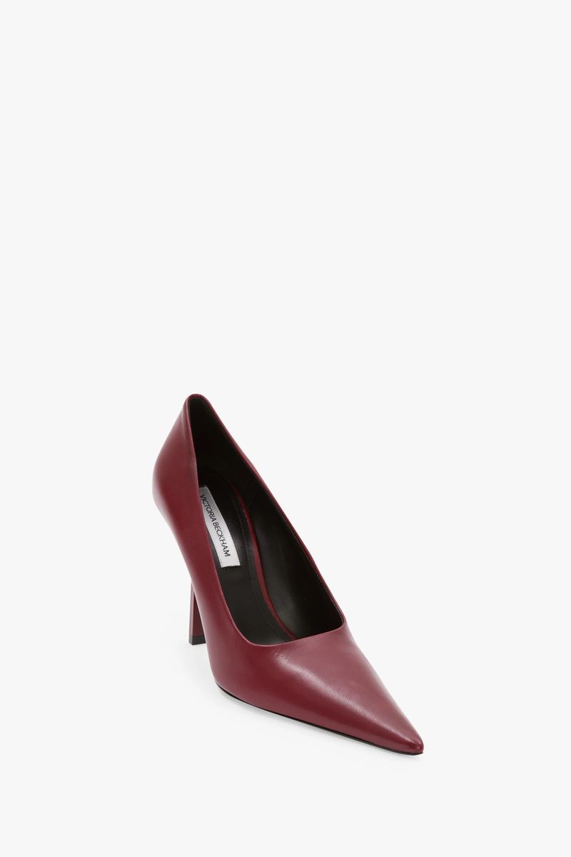 Eleganter Burgunderfarbener Stiletto-Pumps mit Spitze