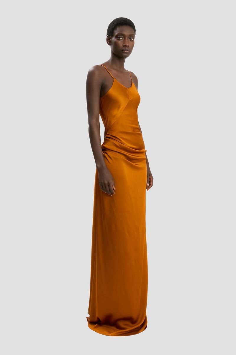 Drapierters Cami-Bodenlanges Slipkleid