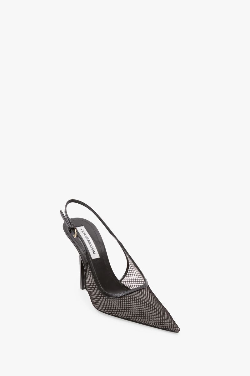 Mesh Stiletto Slingback Absatzschuh